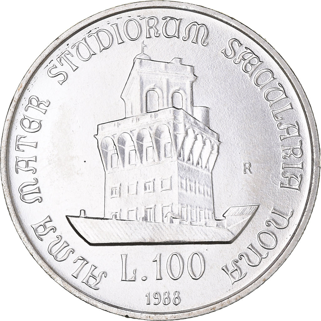 Coin, Italy, 100 Lire, 1988, Rome, MS(65-70), Silver, KM:127