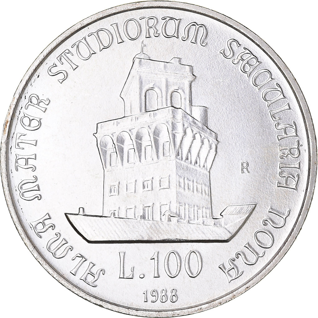 Coin, Italy, 100 Lire, 1988, Rome, MS(65-70), Silver, KM:127