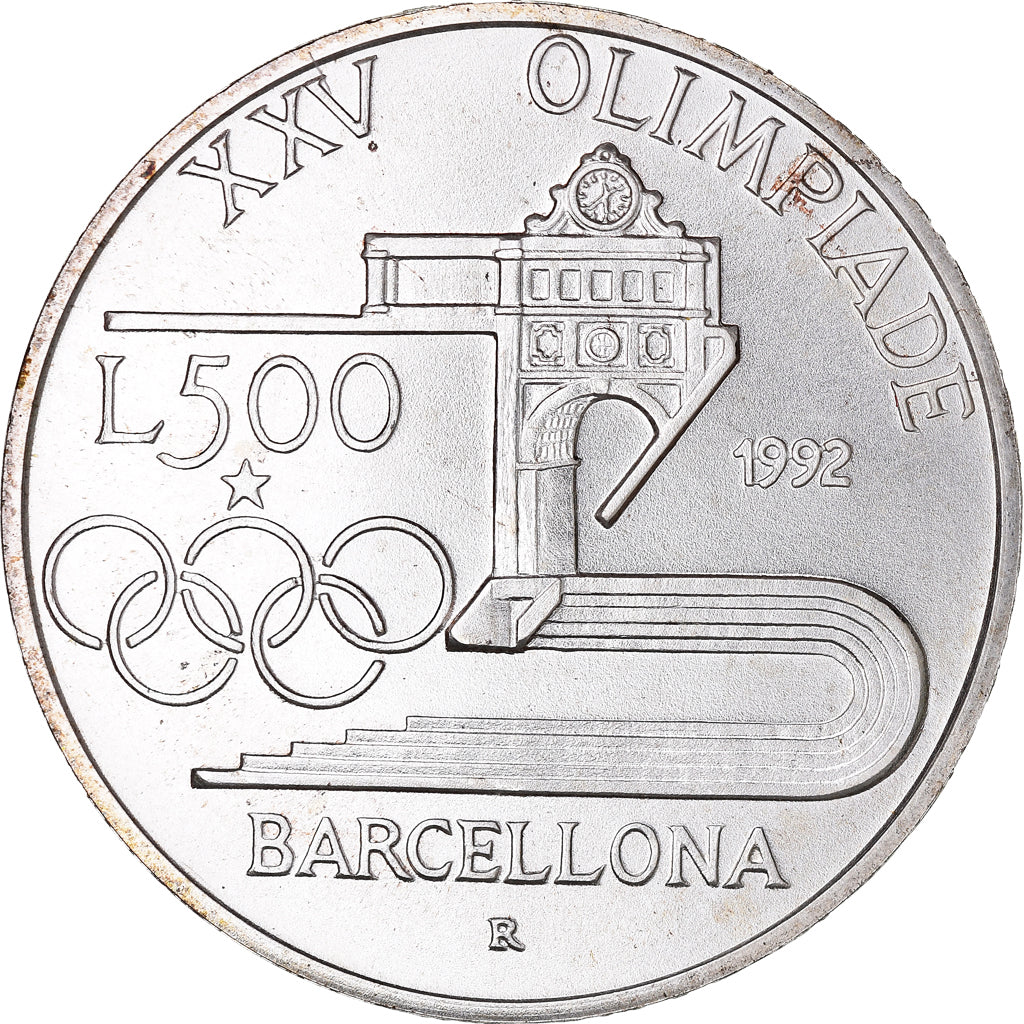 Münze, Italien, Olympische Spiele 1992 in Barcelona FB, 500 Lire, 1992, Rome