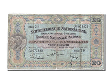 Banknot, Szwajcaria, 20 Franken, 1916, 1916-01-01, VF(20-25)