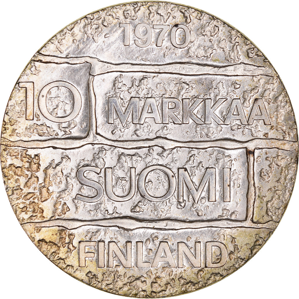 Coin, Finland, 10 Markkaa, 1970, AU(55-58), Silver, KM:51