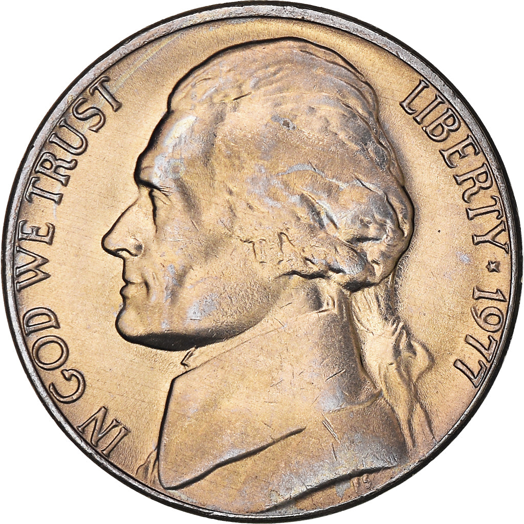 Münze, Vereinigte Staaten, Jefferson Nickel, 5 Cents, 1977, U.S. Mint