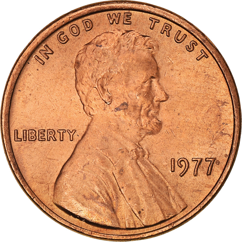 Coin, United States, Lincoln Cent, Cent, 1977, U.S. Mint, Philadelphia