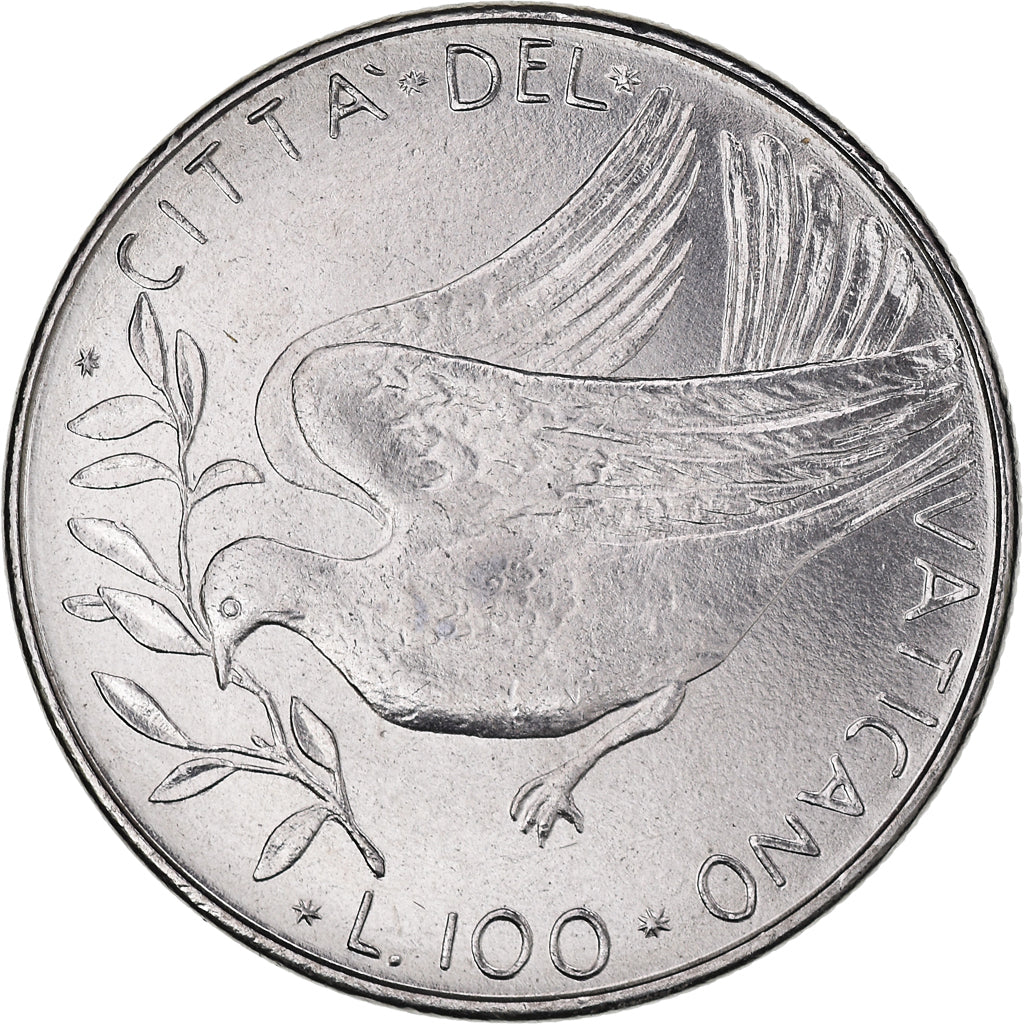 Monnaie, Cité du Vatican, Paul VI, 100 Lire, 1976, FDC, Acier inoxydable