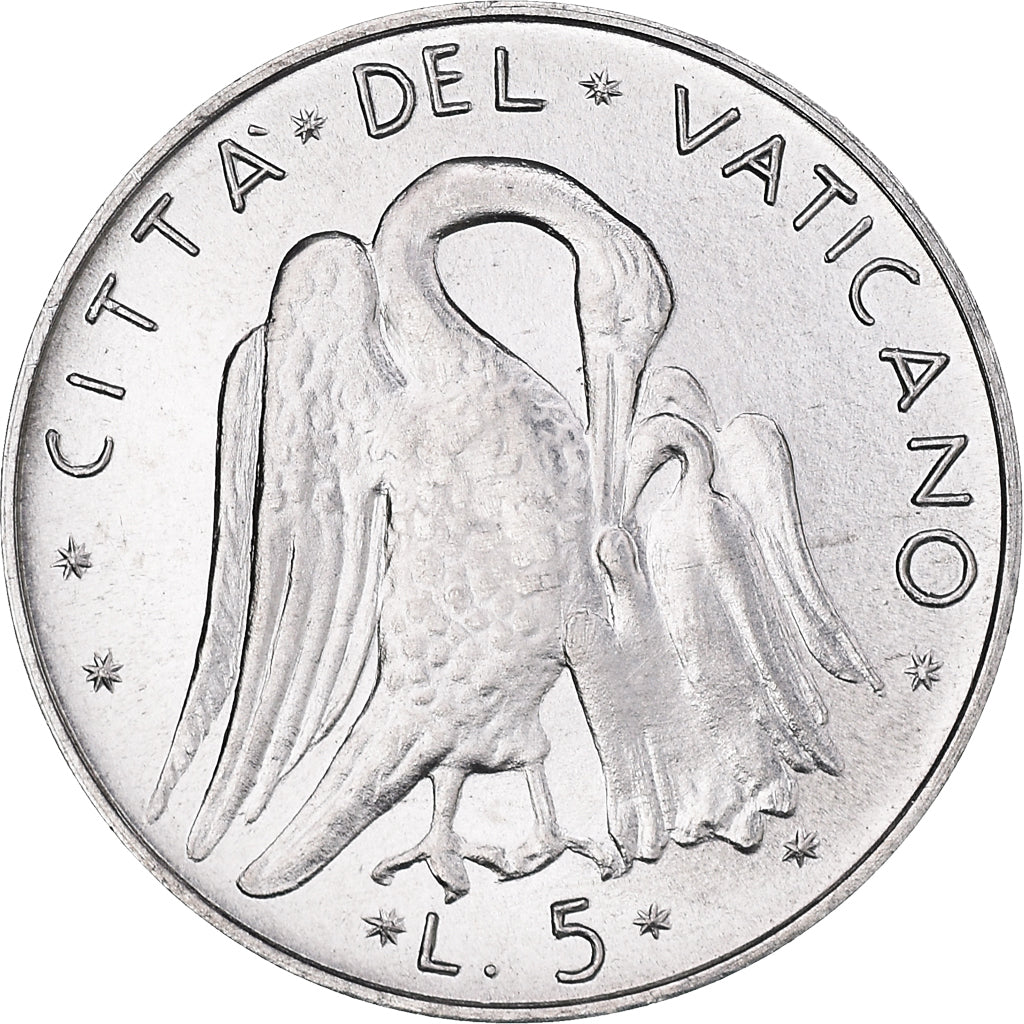 Monnaie, Cité du Vatican, Paul VI, 5 Lire, 1976, Roma, FDC, Aluminium, KM:118