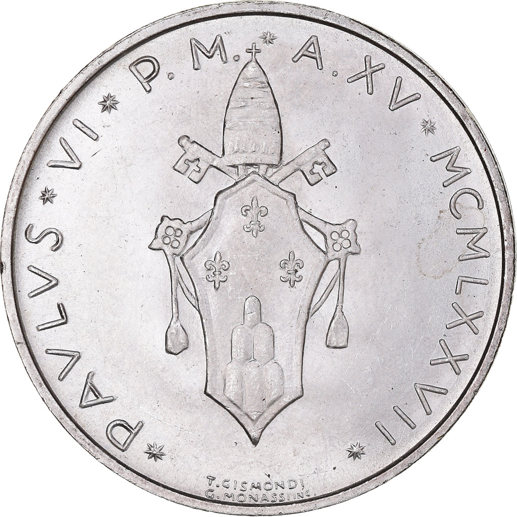 Coin, VATICAN CITY, Paul VI, 500 Lire, 1977, Roma, FDC, MS(65-70), Silver