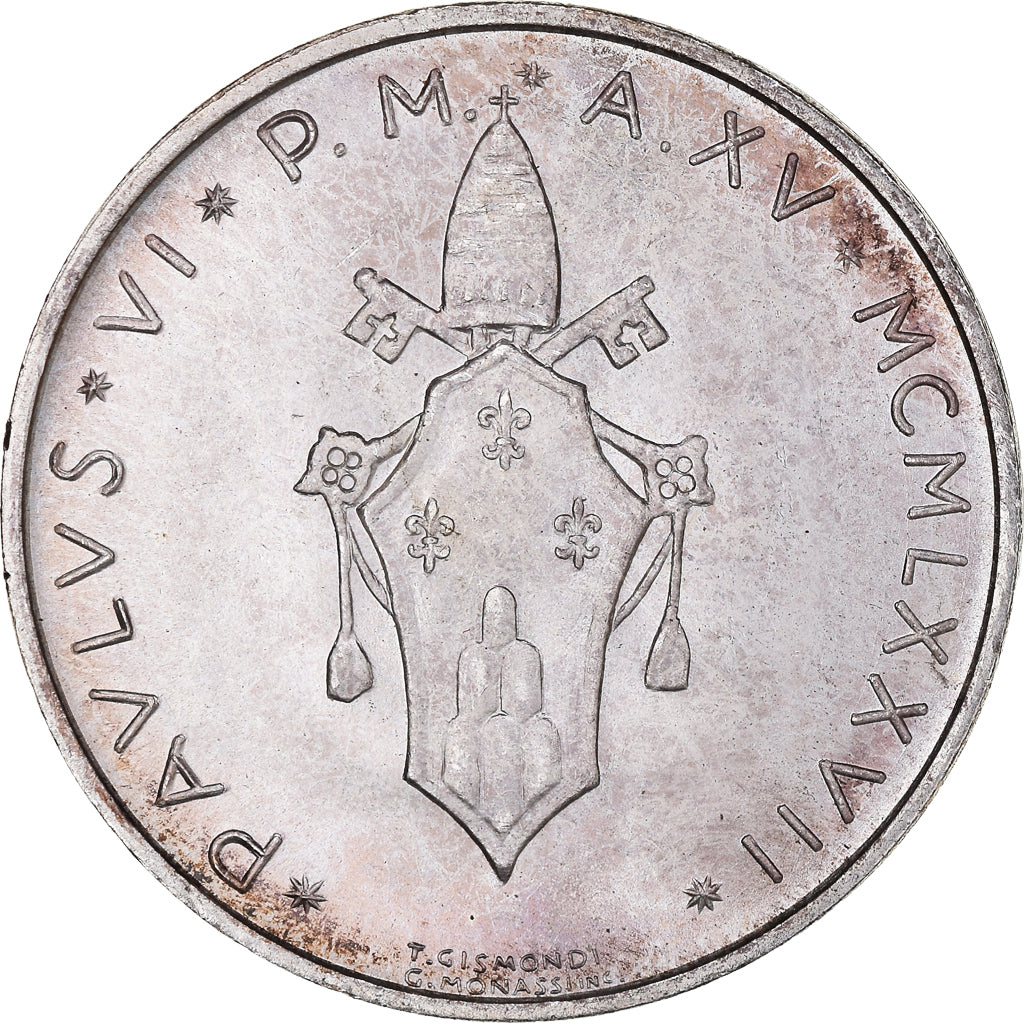 Coin, VATICAN CITY, Paul VI, 500 Lire, 1977, Roma, FDC, MS(65-70), Silver