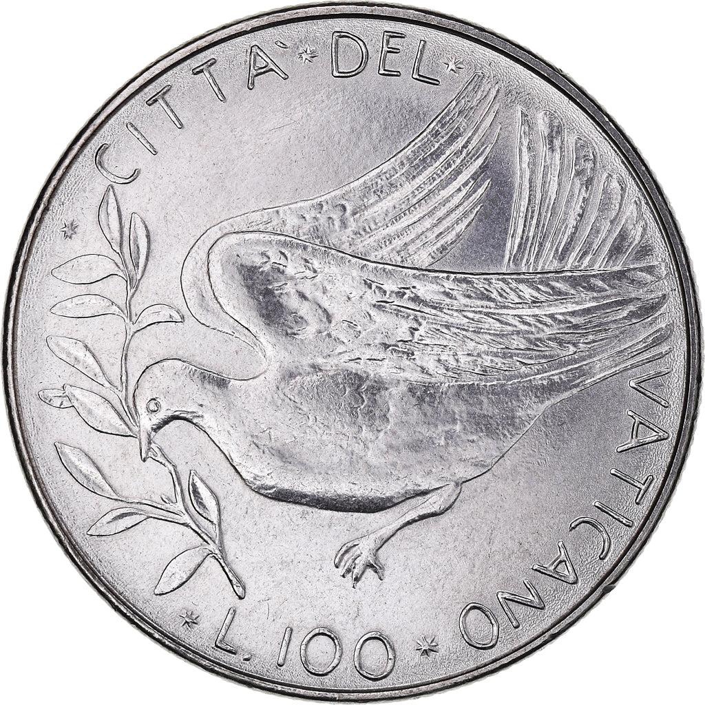 Moneta, PAŃSTWO WATYKAŃSKIE, Paul VI, 100 Lire, 1977, MS(65-70), Stal