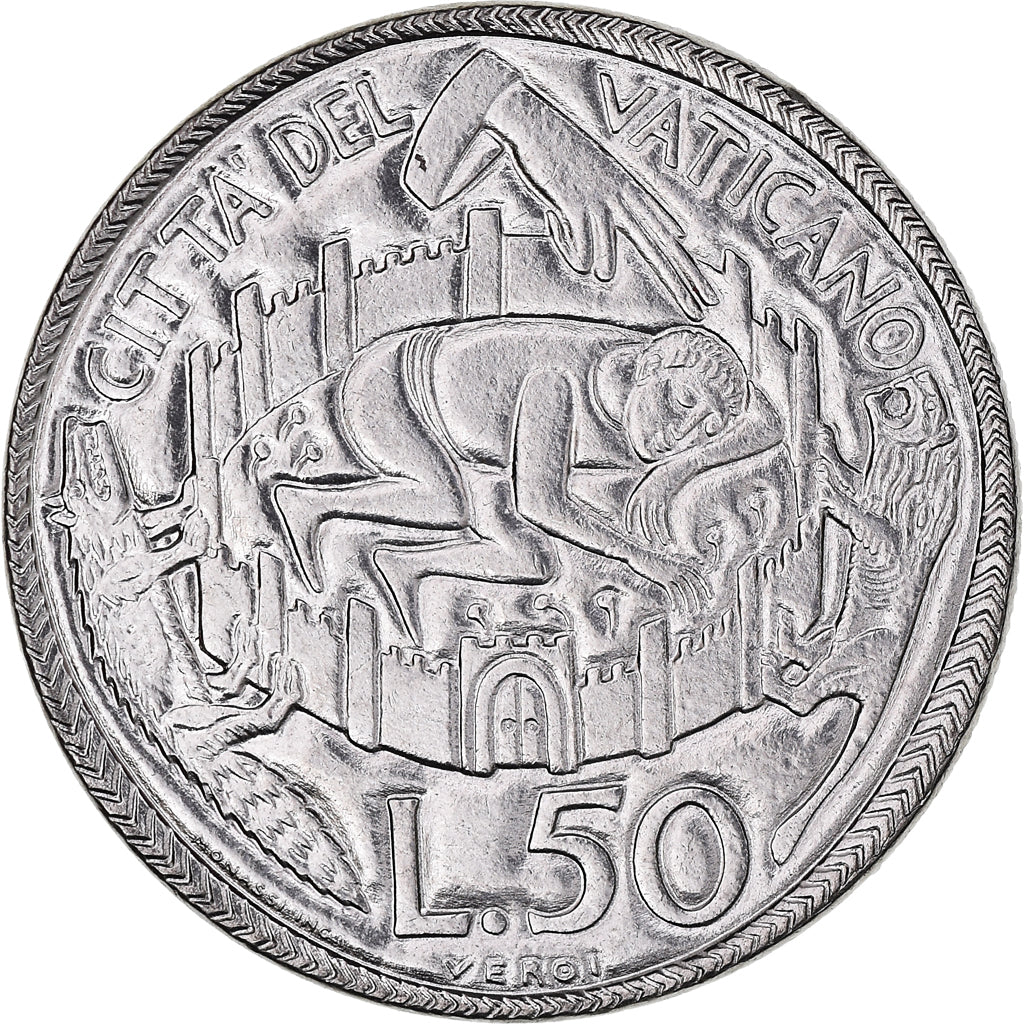 Moneta, CITTÀ DEL VATICANO, Paul VI, 50 Lire, 1975, FDC, Acciaio inossidabile