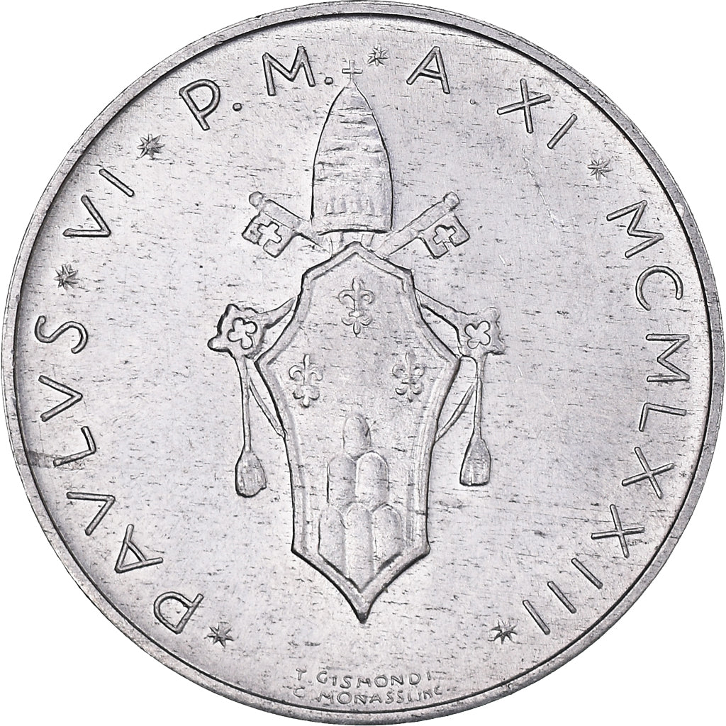 Monnaie, Cité du Vatican, Paul VI, 5 Lire, 1973, FDC, Aluminium, KM:118