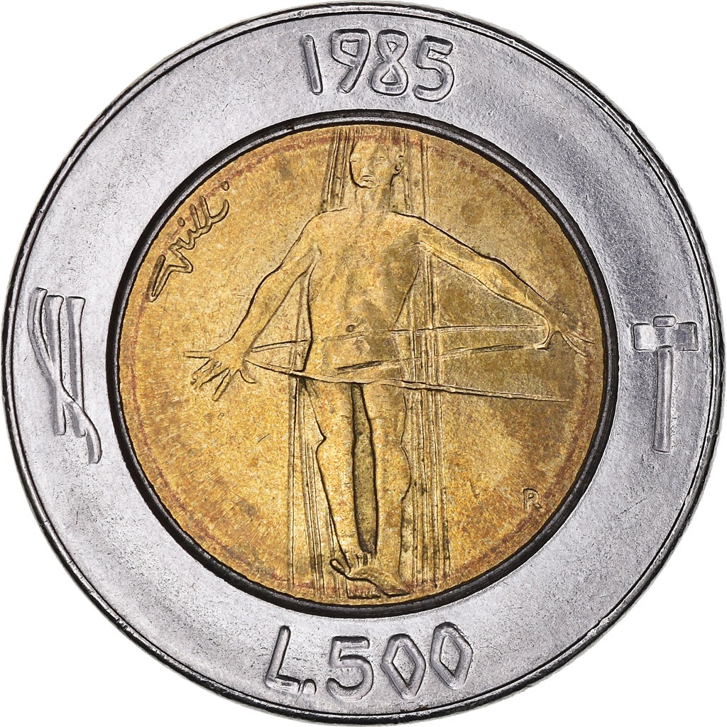 Munten, San Marino, 500 Lire, 1985, ZF+, Bi-Metallic, KM:181
