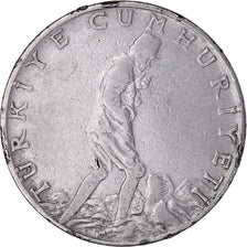 Moneta, Turcja, 2-1/2 Lira, 1965, VF(30-35), Stal nierdzewna, KM:893.1