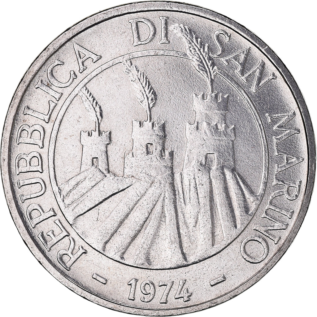 Münze, San Marino, 50 Lire, 1974, Rome, FDC, UNZ, Stahl, KM:35