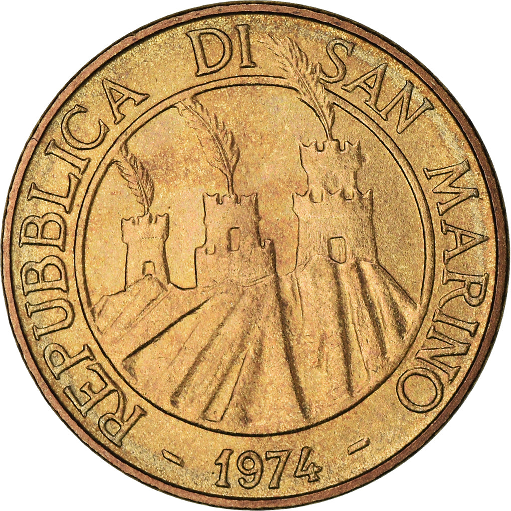 Monnaie, Saint Marin , 20 Lire, 1974, Rome, FDC, SPL, Bronze-Aluminium, KM:34