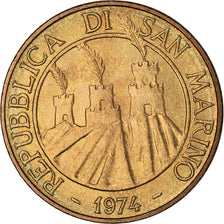 Monnaie, Saint Marin , 20 Lire, 1974, Rome, FDC, SPL, Bronze-Aluminium, KM:34