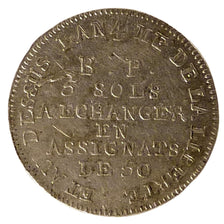 FRANCE, 5 Sols, 1792, Paris, AU(55-58), Silver, Brandon #241b, 0.70