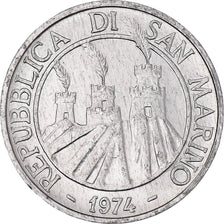 Coin, San Marino, 5 Lire, 1974, Rome, EF(40-45), Aluminum, KM:32