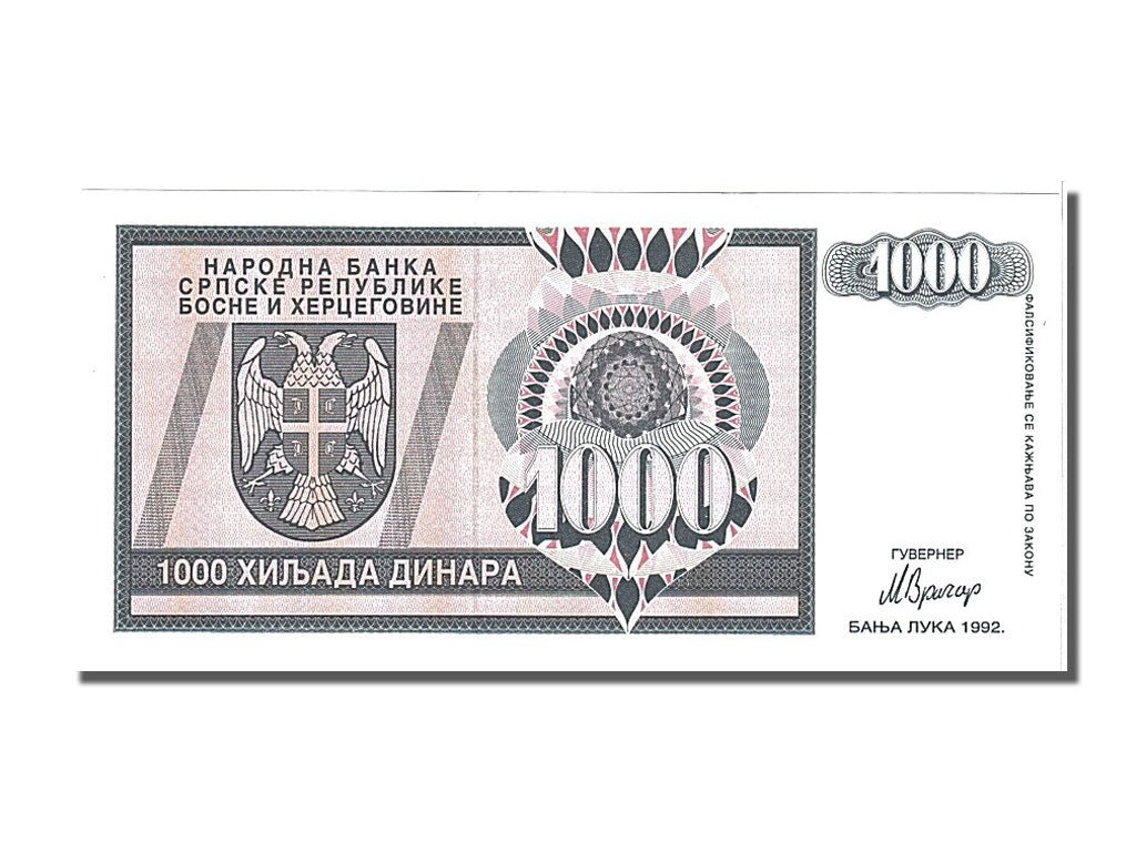 Bosnie Herzegovine, 1000 Dinara type 1992-93