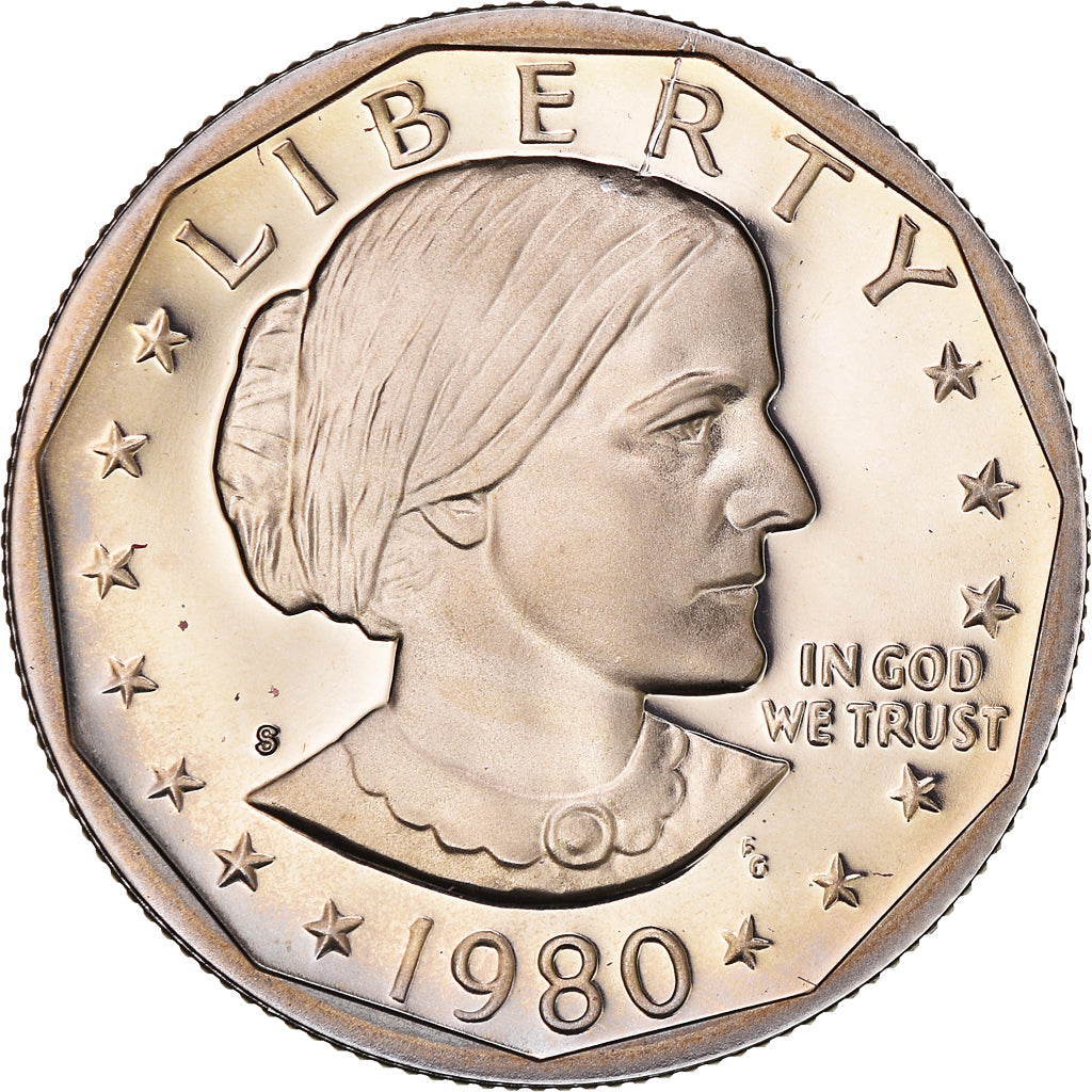 Coin, United States, Susan B. Anthony Dollar, Dollar, 1980, U.S. Mint, San