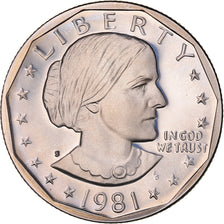 Coin, United States, Susan B. Anthony Dollar, Dollar, 1981, U.S. Mint, San