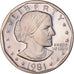 Coin, United States, Susan B. Anthony Dollar, Dollar, 1981, U.S. Mint, San