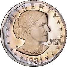 Coin, United States, Susan B. Anthony Dollar, Dollar, 1981, U.S. Mint, San