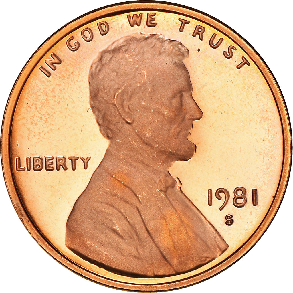 Coin, United States, Lincoln Cent, Cent, 1981, U.S. Mint, San Francisco, FDC.BE