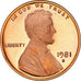 Coin, United States, Lincoln Cent, Cent, 1981, U.S. Mint, San Francisco, FDC.BE