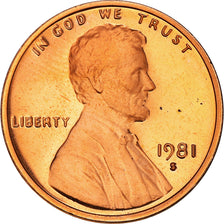 Coin, United States, Lincoln Cent, Cent, 1981, U.S. Mint, San Francisco, FDC.BE