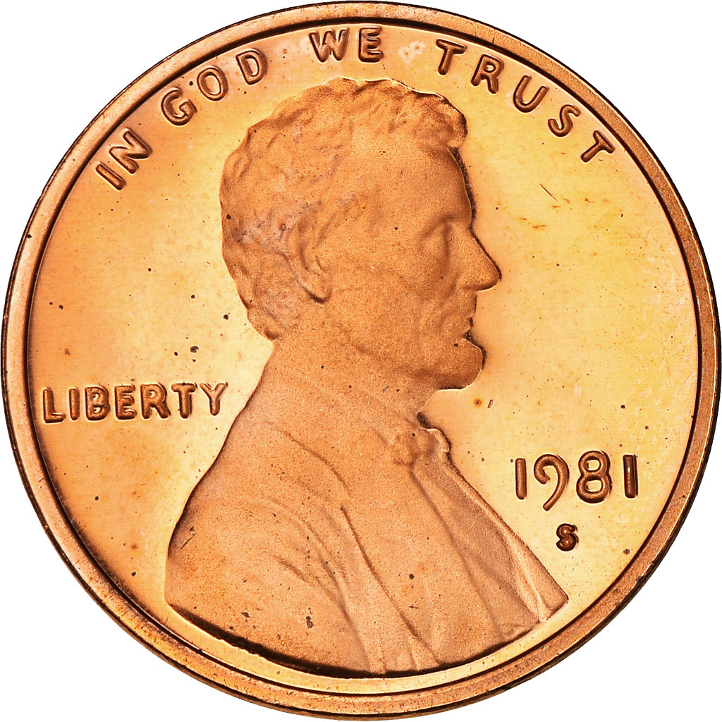 Coin, United States, Lincoln Cent, Cent, 1981, U.S. Mint, San Francisco, FDC.BE
