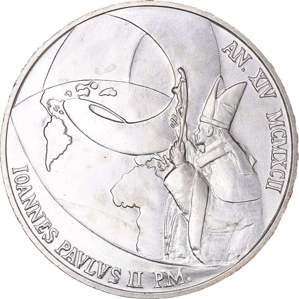 Munten, Vaticaanstad, John Paul II, 500 Lire, 1992, Roma, FDC, FDC, Zilver