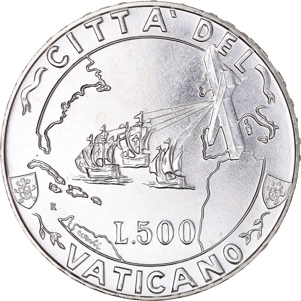 Munten, Vaticaanstad, John Paul II, 500 Lire, 1992, Roma, FDC, FDC, Zilver