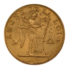 FRANCE, 2 Sols, 1793, Paris, AU(55-58), Bronze, Brandon #76, 18.42