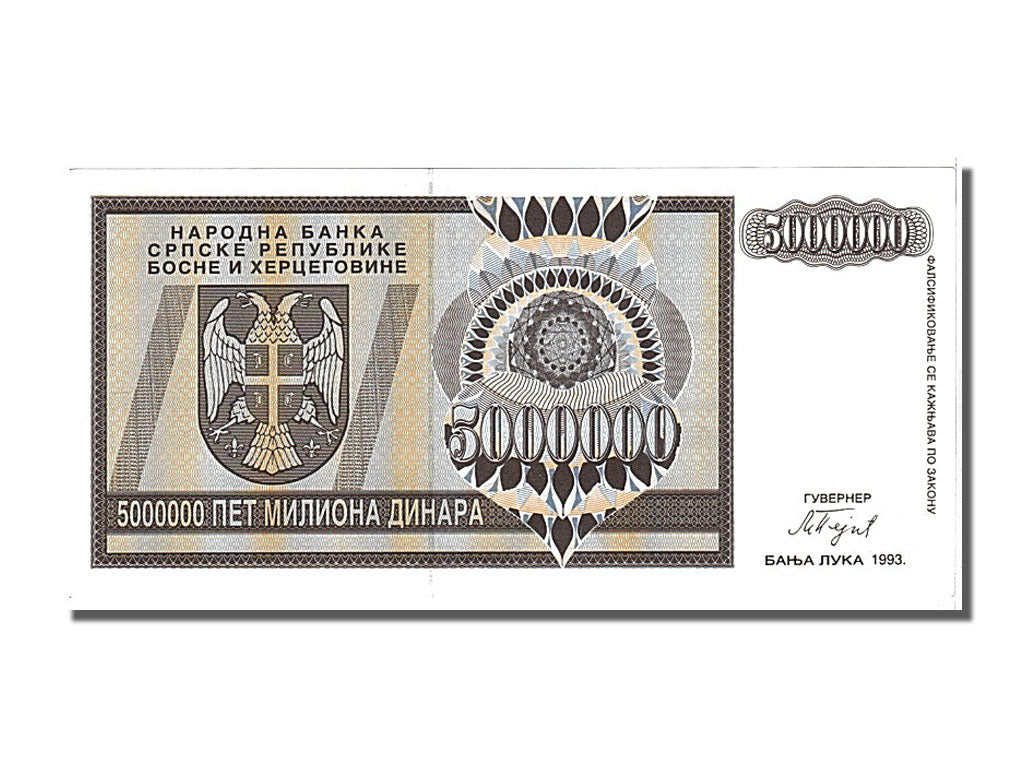 Bosnie Herzegovine, 5 000 000 Dinara type 1992-93