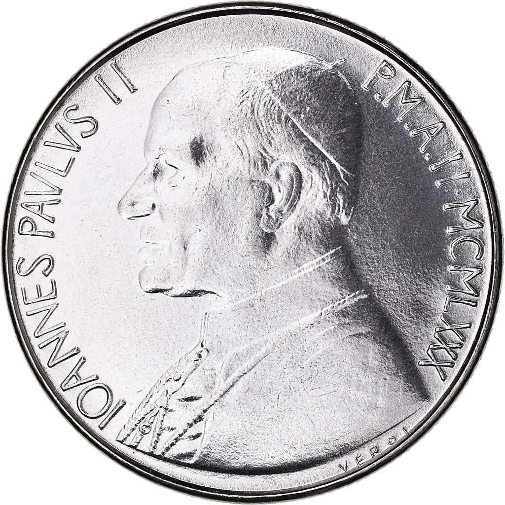 Coin, VATICAN CITY, John Paul II, 100 Lire, 1980, Roma, MS(65-70), Stainless