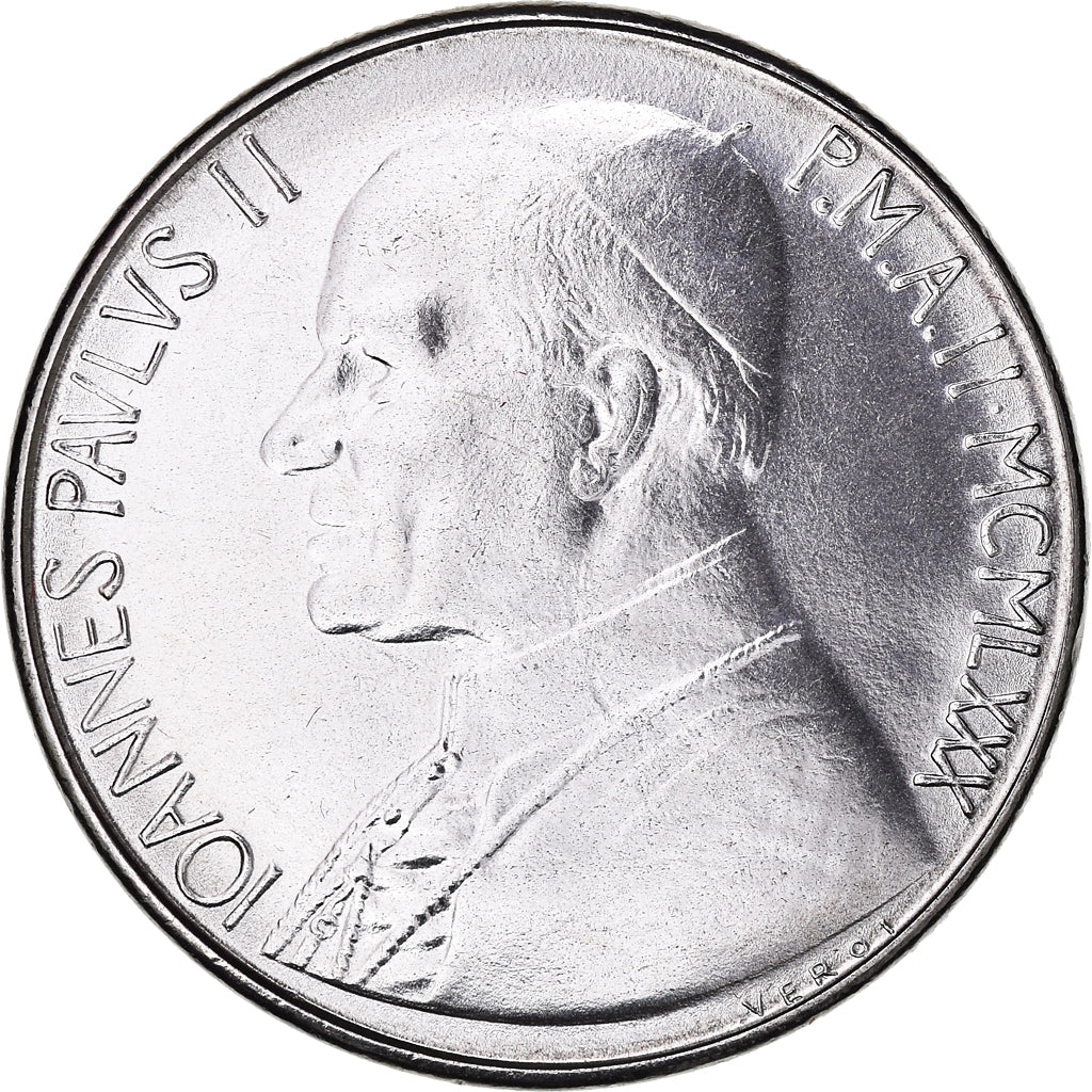 Moeda, CIDADE DO VATICANO, John Paul II, 100 Lire, 1980, Roma, MS(63), Aço