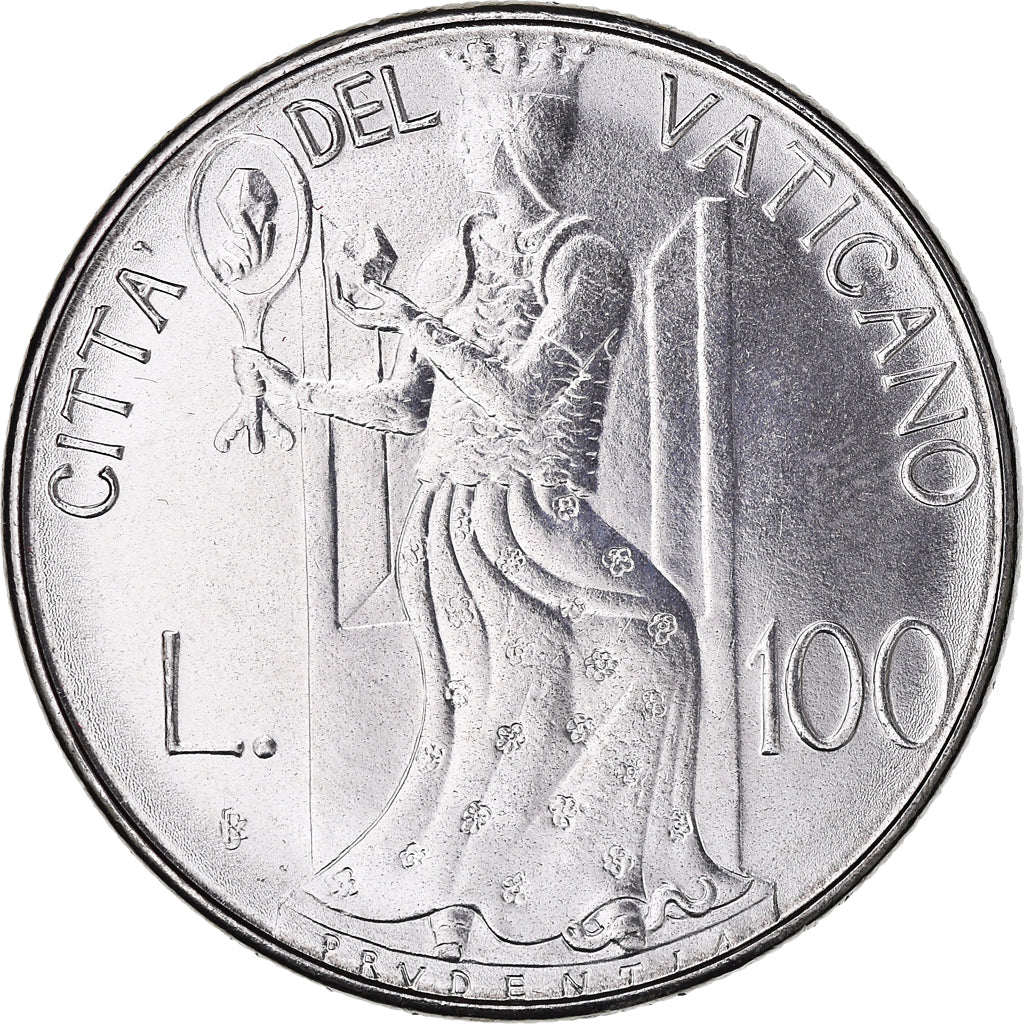 Moeda, CIDADE DO VATICANO, John Paul II, 100 Lire, 1980, Roma, MS(63), Aço