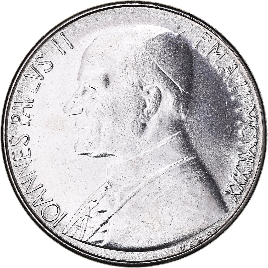 Moeda, CIDADE DO VATICANO, John Paul II, 100 Lire, 1980, Roma, MS(63), Aço