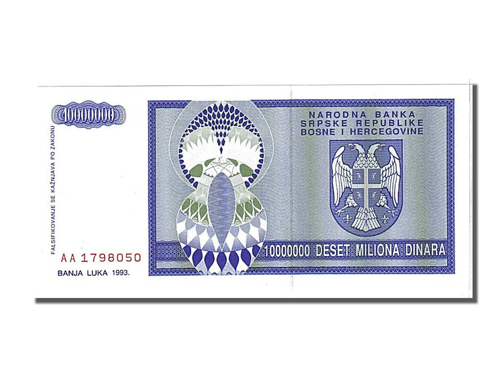 Banknote, Bosnia - Herzegovina, 10 Million Dinara, 1993, UNC(65-70)
