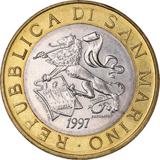 Moneda, San Marino, 1000 Lire, 1997, Rome, MBC+, Bimetálico, KM:368