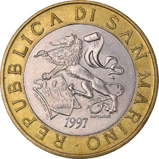 Moneta, San Marino, 1000 Lire, 1997, Rome, VF(30-35), Bimetaliczny, KM:368