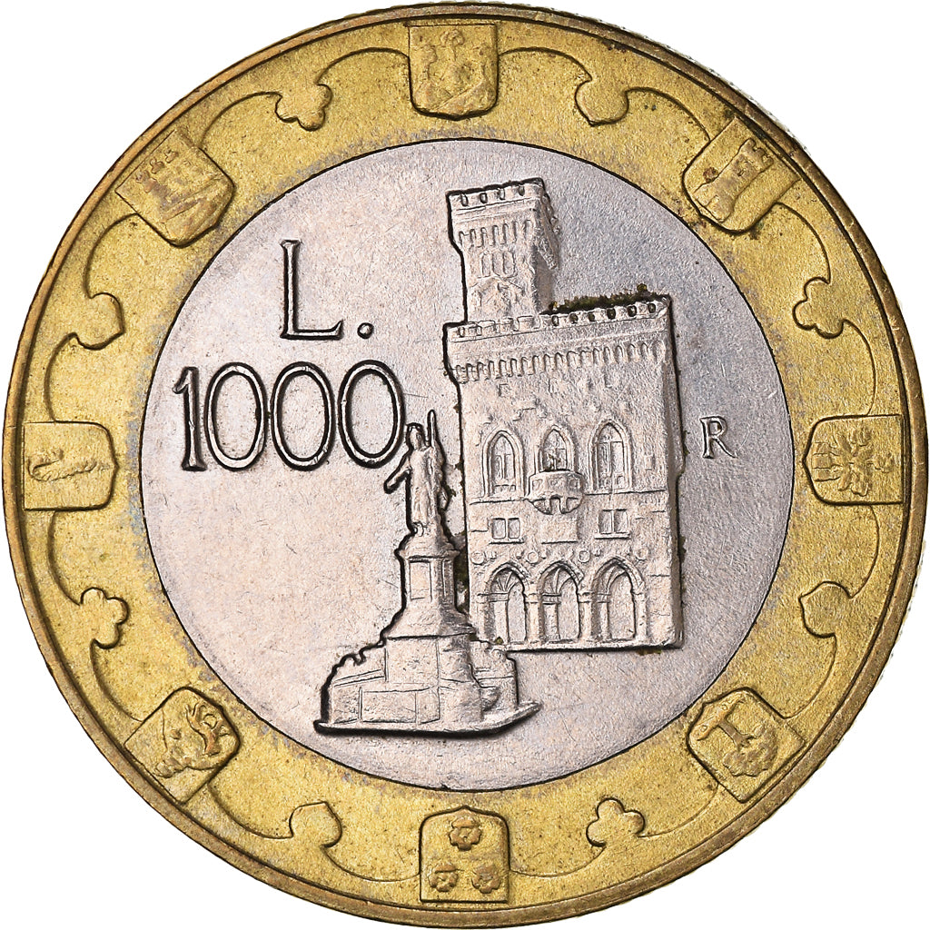 Moneta, San Marino, 1000 Lire, 1997, Rome, VF(30-35), Bimetaliczny, KM:368
