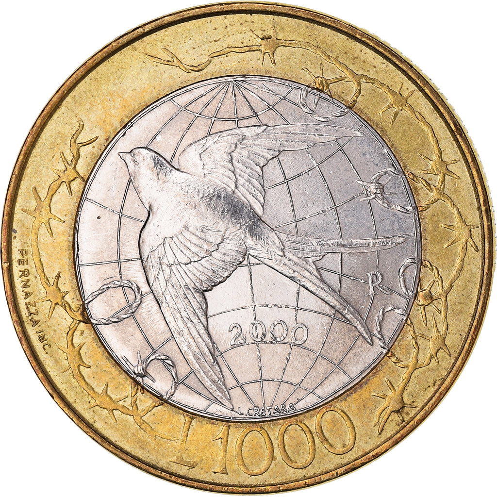 Munten, San Marino, 1000 Lire, 2000, Rome, ZF+, Bi-Metallic, KM:405