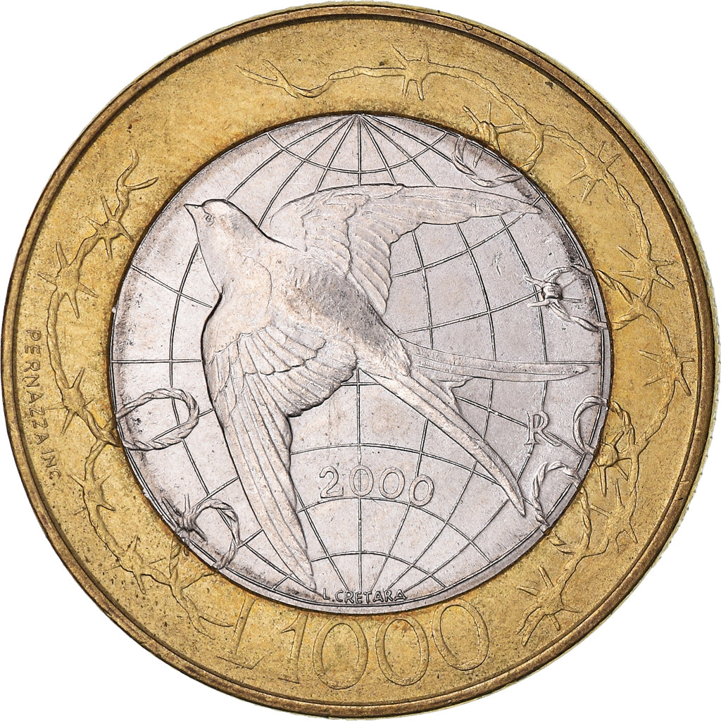 Coin, San Marino, 1000 Lire, 2000, Rome, VF(30-35), Bi-Metallic, KM:405