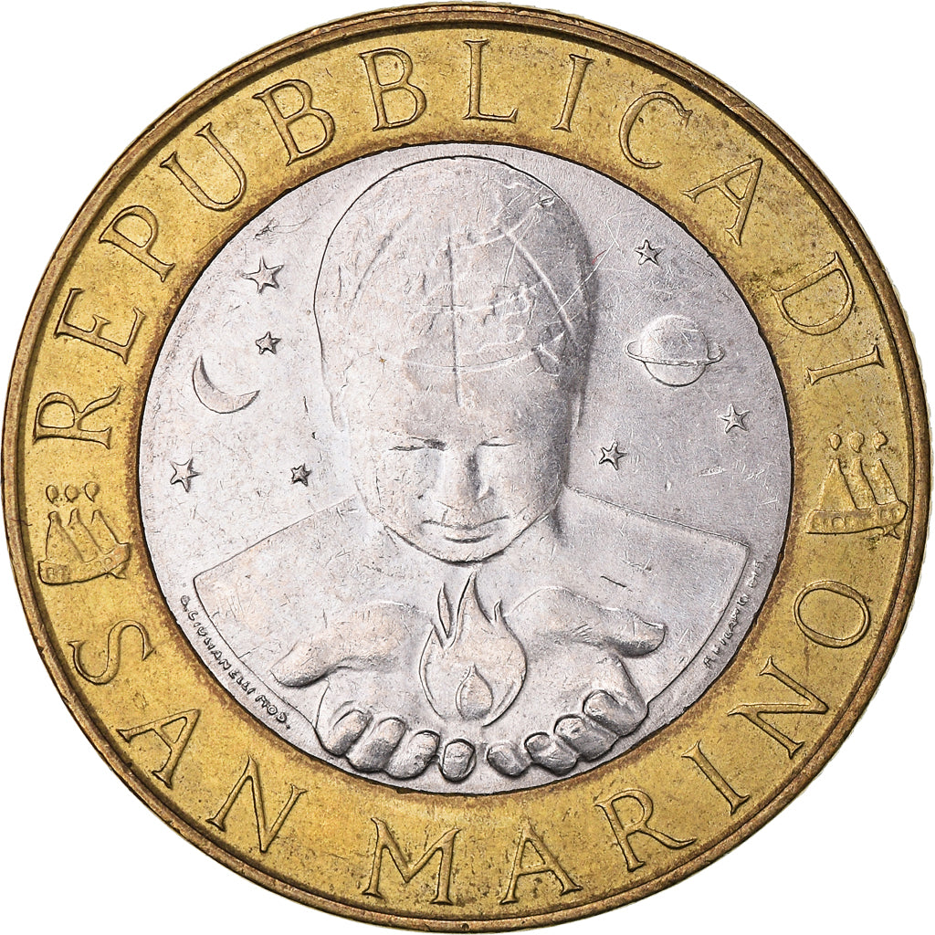 Moneta, San Marino, 1000 Lire, 2000, Rome, VF(30-35), Bimetaliczny, KM:405