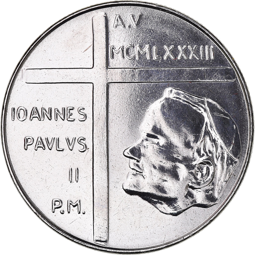 Coin, VATICAN CITY, John Paul II, 100 Lire, 1983, Roma, MS(65-70), Stainless