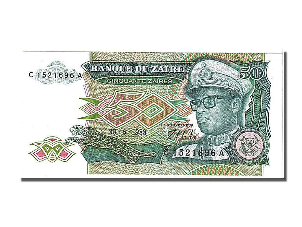 Zaïre, 50 Zaïres, 1988, KM #32a, 1988-06-30, UNC(65-70), C1521696A