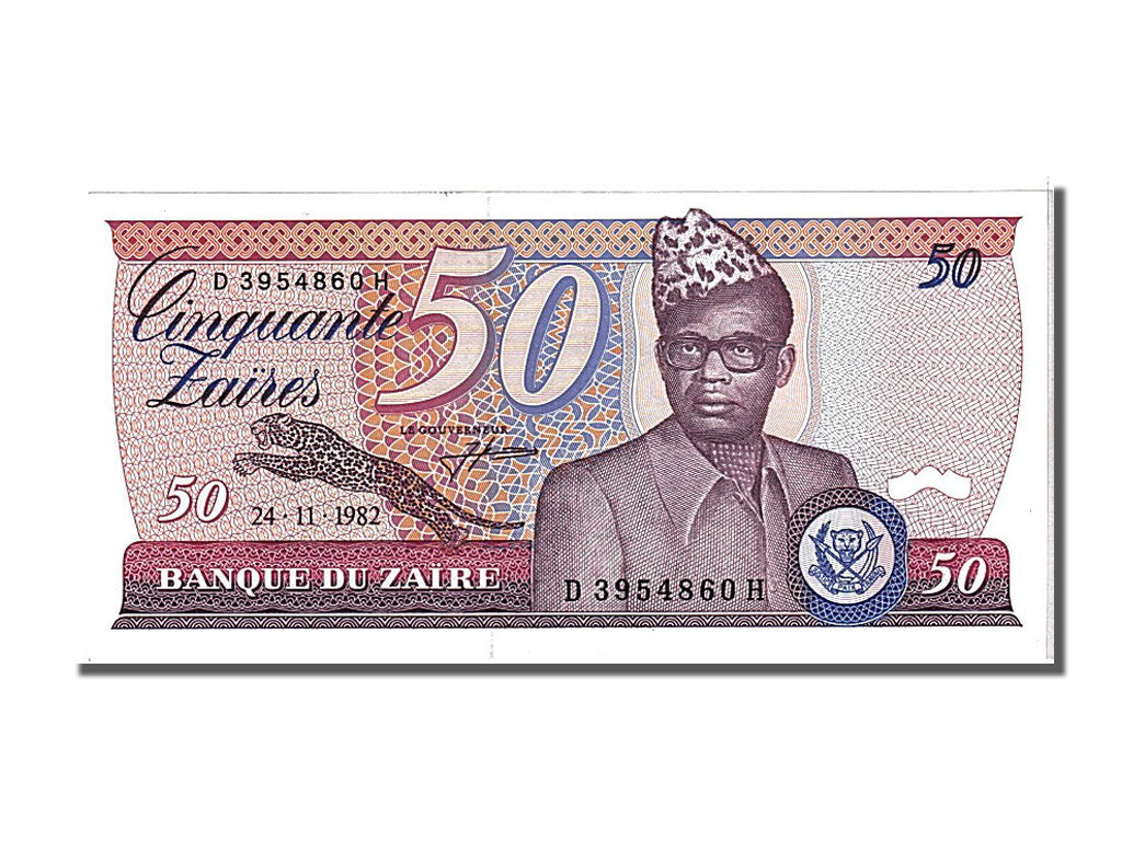 Zaïre, 50 Zaïres, 1982, KM #28a, 1982-11-24, UNC(65-70), D3954860H