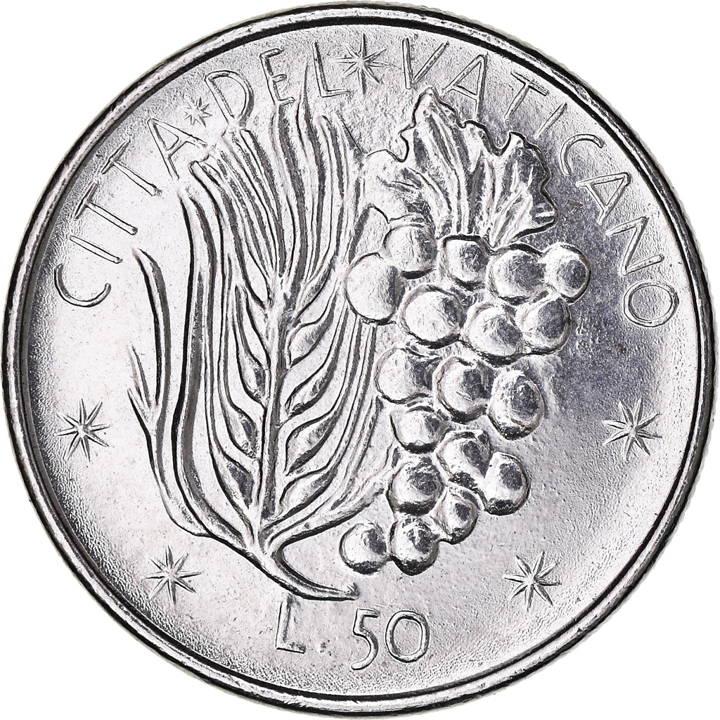 Münze, Vatikanstadt, Paul VI, 50 Lire, 1977, Roma, STGL, Stainless Steel
