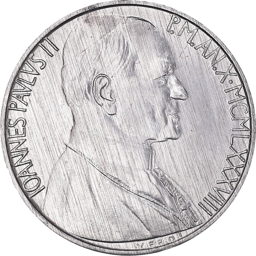 Monnaie, Cité du Vatican, John Paul II, 10 Lire, 1988, FDC, FDC, Aluminium